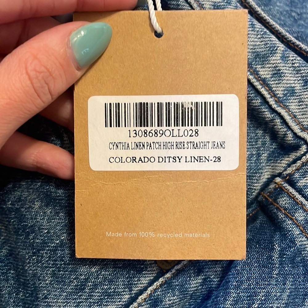 Reformation Blue Patchwork Straight Leg Jeans - image 2